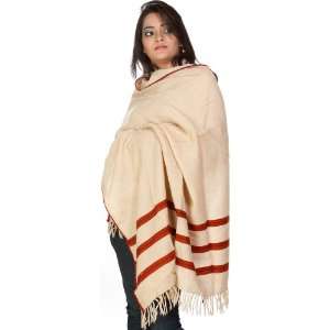   Kullu Shawl with Kinnauri Weave on Border   Pure Wool 