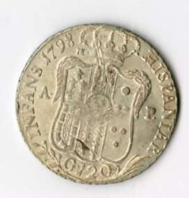 Italy Coin 1798 Naples Sicily Piastra 120 Grana Silver  
