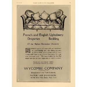 1919 Ad Wycombe French English Upholdery Drapery Bed   Original Print 