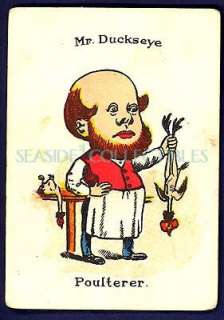1890s MR. DUCKSEYE THE POULTERER Hand Painted GAME Card  