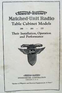   RADIO INSTRUCTION MANUAL BROCHURE GUIDE 1925 VINTAGE 1920S  