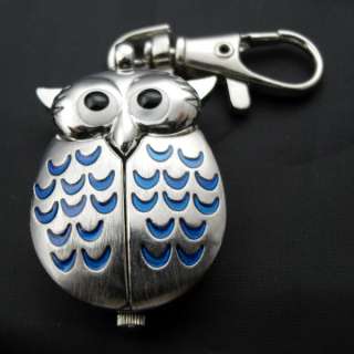 Rare OWL Pendant Pocket Key Ring Chain Quartz Watch  