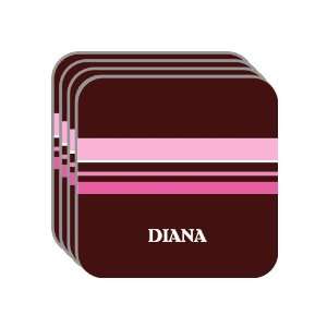 Personal Name Gift   DIANA Set of 4 Mini Mousepad Coasters (pink 