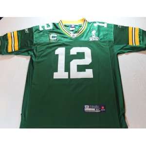 Aaron Rodgers Green Bay Packers Green Sewn Jersey with Superbowl XLV 