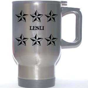  Personal Name Gift   LESLI Stainless Steel Mug (black 