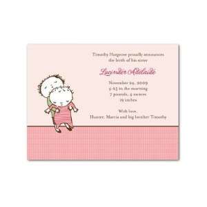 Girl Birth Announcements   Little Helper Big Brother Chenille By 