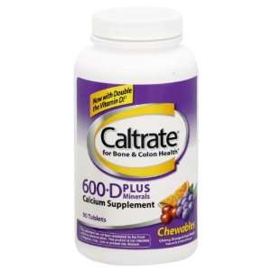 Caltrate Calcium Supplement, Chewables, Cherry, Orange & Fruit Punch 
