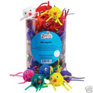  Zanies 3 1/2 Long Silly Squid Cat Toys Canister of 60 
