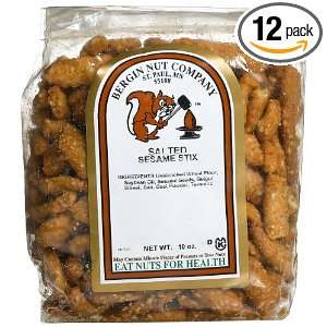 Bergin Nut Company Sesame Stix, 10 Ounce Bag (Pack of 12)  