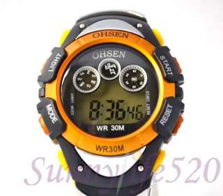 Golden Day Date Alarm 30M Diver Swim Digital Watch Cool  