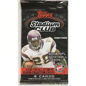 com 2008 Topps Stadium Club Football Hobby Pack (1 Autograph or Game 