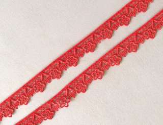 10 Yards. Red, Venise Lace. 7/8 Inch Wide. 2 Cm. Ribbon, Trim  