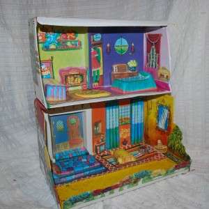   suitcase DOLLHOUSE IDEAL 2 story doll house molded furniture  