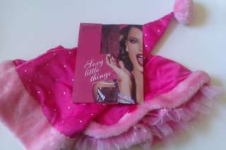 Victorias Secret SANTA PINK HAT SKIRT & FISHNET HOSE  