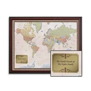 Personalized World Traveler Map Set   Unframed  Kitchen 