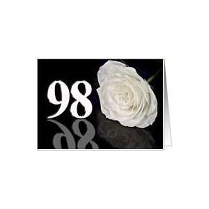  98th Birthday card with a white rose Card Toys & Games