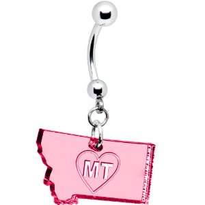  Pink State of Montana Belly Ring Jewelry