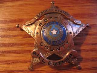 POTTER COUNTY TEXAS DEPUTY SHERIFF VERY OLD BADGE  NAMED bill 