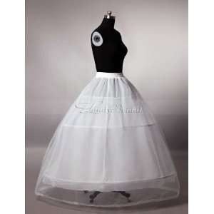 line Full Gown 2 Tier 2 Bone Hoop Floor length Bridal Wedding Dress 