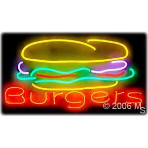 Neon Sign   Burgers   Extra Large 20 x Grocery & Gourmet Food