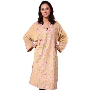   Phiran with Embroidered Flowers in Pink   Pure Wool 
