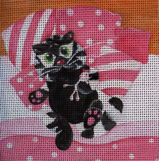 Needlepoint canvas Black Cat  