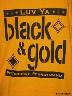 Large Luv Ya Black Gold PITTSBURGH Steelers Colors Shirt XL  