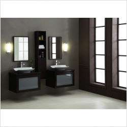 Xylem Blox 30 Bathroom Vanity Set w Frosted Glass Drawer Dark Walnut 