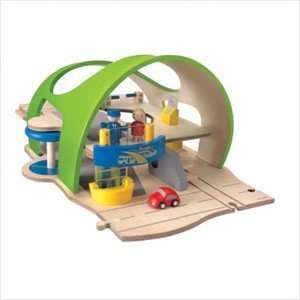  Plan Toys City Station Play Set with Wooden Roof Toys 