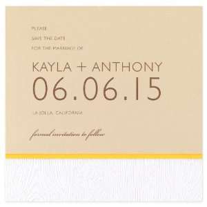 Gingham Save the Date Card by BRIDES Magazine and Checkerboard Designs
