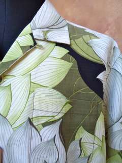   BAHAMA Camp Shirt 100% silk large Enlighten Lotus SPRING 2012  