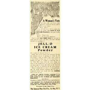  1908 Ad Women Voting Jello Ice Cream Powder Flavors 
