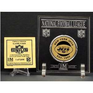    Highland Mint New York Jets 24Kt Gold Game Coin