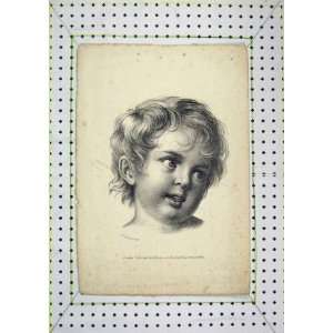  1824 Portrait Beautiful Young Girl Carbonnier Old Print 