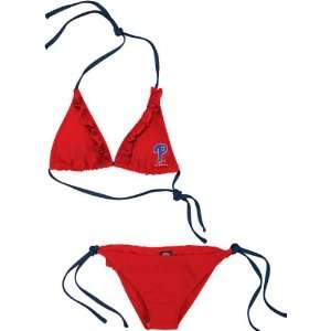   Phillies Womens Red Ruffled String Bikini