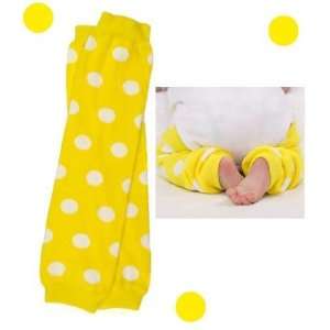   Bright Yellow Polka Dot baby girl & boy leg warmers by My Little Legs