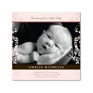 Girl Birth Announcements   Floral Frills Chenille By Umbrella