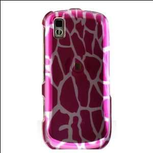 Samsung Instinct S30 Pink Silver Giraffe 2 Piece Hard Case Cover