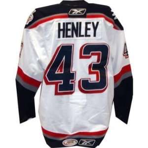 Brent Henley #43 2009 2010 Hartford Wolf Pack Game Used White Jersey 