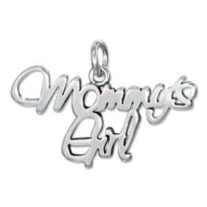  Sterling Silver Script Mommys Girl Charm. Jewelry