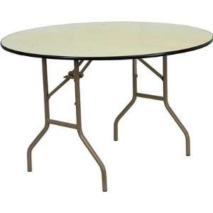  48 Round Wood Folding Banquet Table with Unfinished Top 