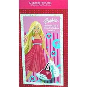 Barbie Sparkle Foil Valentines Day Cards Toys & Games