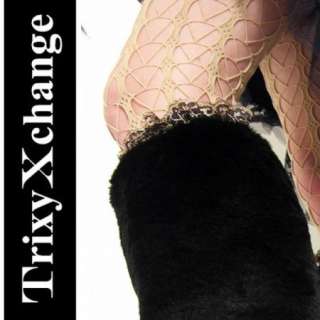 LEG WARMERS Black Lace Fur Steampunk Shop Boot Covers  