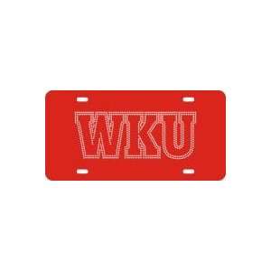  License Plate   BLING WKU RED/SILVER