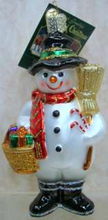 OLD WORLD Candy Coil Snowman ORNAMENT Glistening 24100  