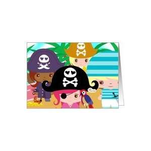  Pirate Girls blank card for any occasion Card Health 
