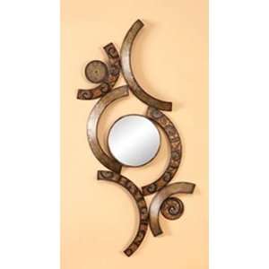  Abstract Swirl Metal Wall Art with Mirror Contemporary 