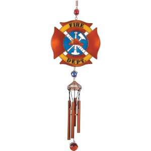  Carson Home Accents Wireworks Fireman Shield Chime Patio 