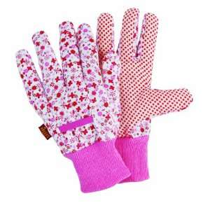  Ditzy Glove Pink Cotton Gloves   Medium Patio, Lawn 