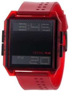   Mens DIG012 Digichord Ultra Thin Translucent Red Digital Watch